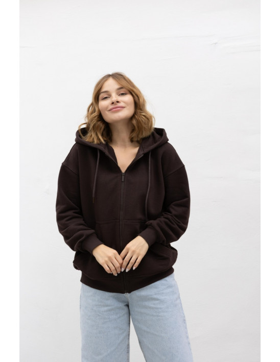 Кофта кенгуру на блискавці, коричневий — Жіночий та молодіжний одяг P.E.T. Collection - pet.km.ua