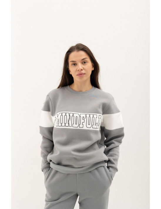 СВІТШОТ MINDFULL, світло сірий — Жіночий та молодіжний одяг P.E.T. Collection - pet.km.ua