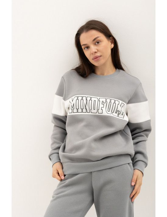 СВІТШОТ MINDFULL, світло сірий — Жіночий та молодіжний одяг P.E.T. Collection - pet.km.ua