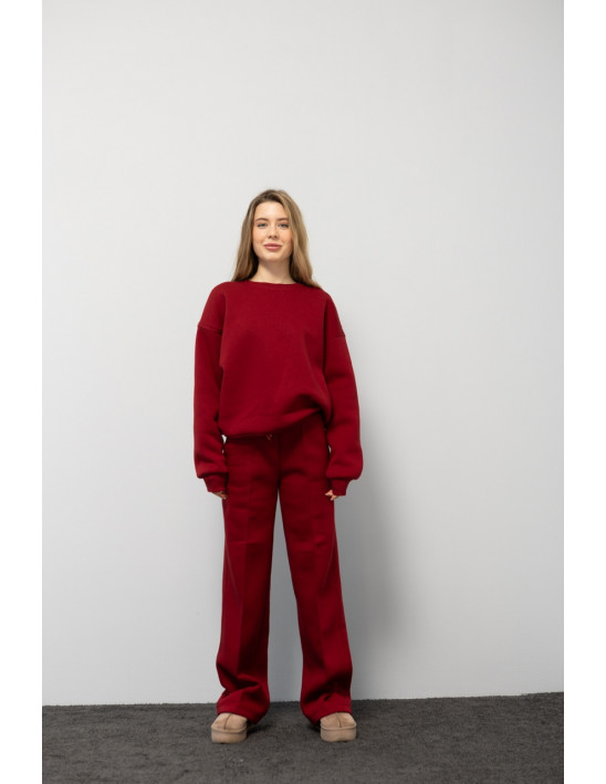 КОСТЮМ ПАЛАЦО ФЛІС, бордо — Жіночий та молодіжний одяг P.E.T. Collection - pet.km.ua